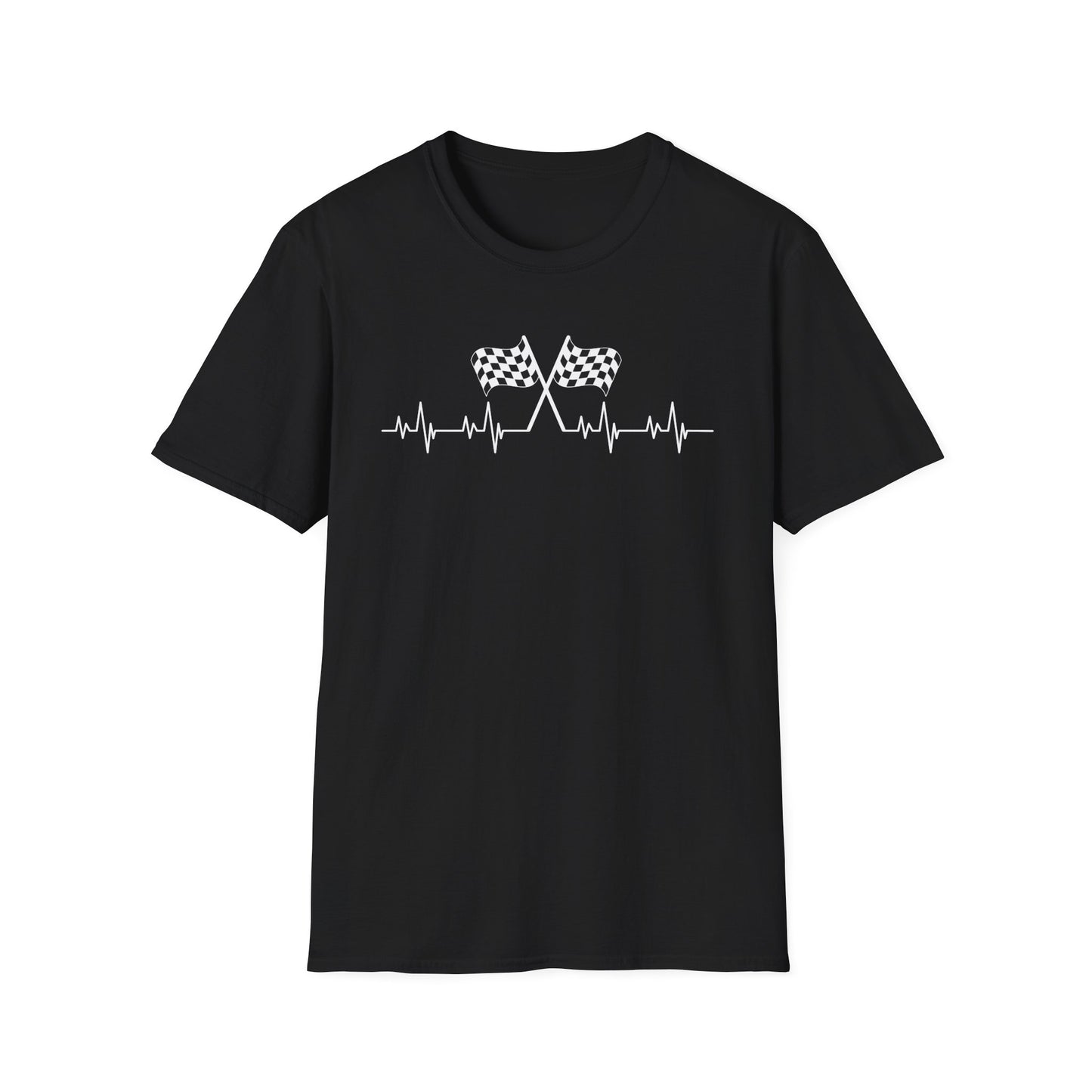 F1 Heartbeat T-Shirt – Formula 1 Racing Fan Shirt with Finish Flags 🏁