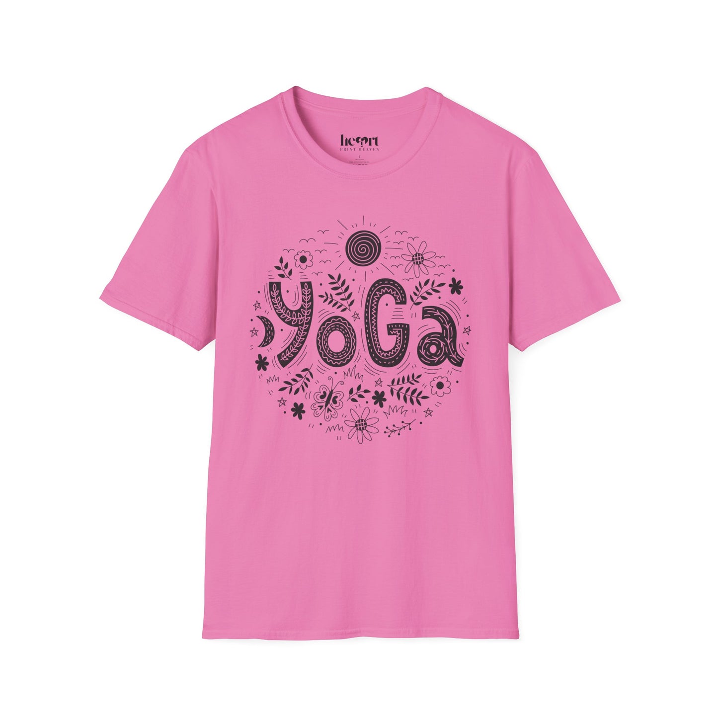 Yoga Doodle Lettering – Artistic & Meditative T-Shirt 🧘‍♀️✨