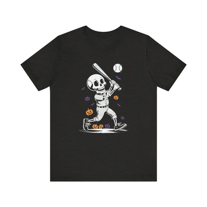 Skeleton Halloween Baseball T-shirt