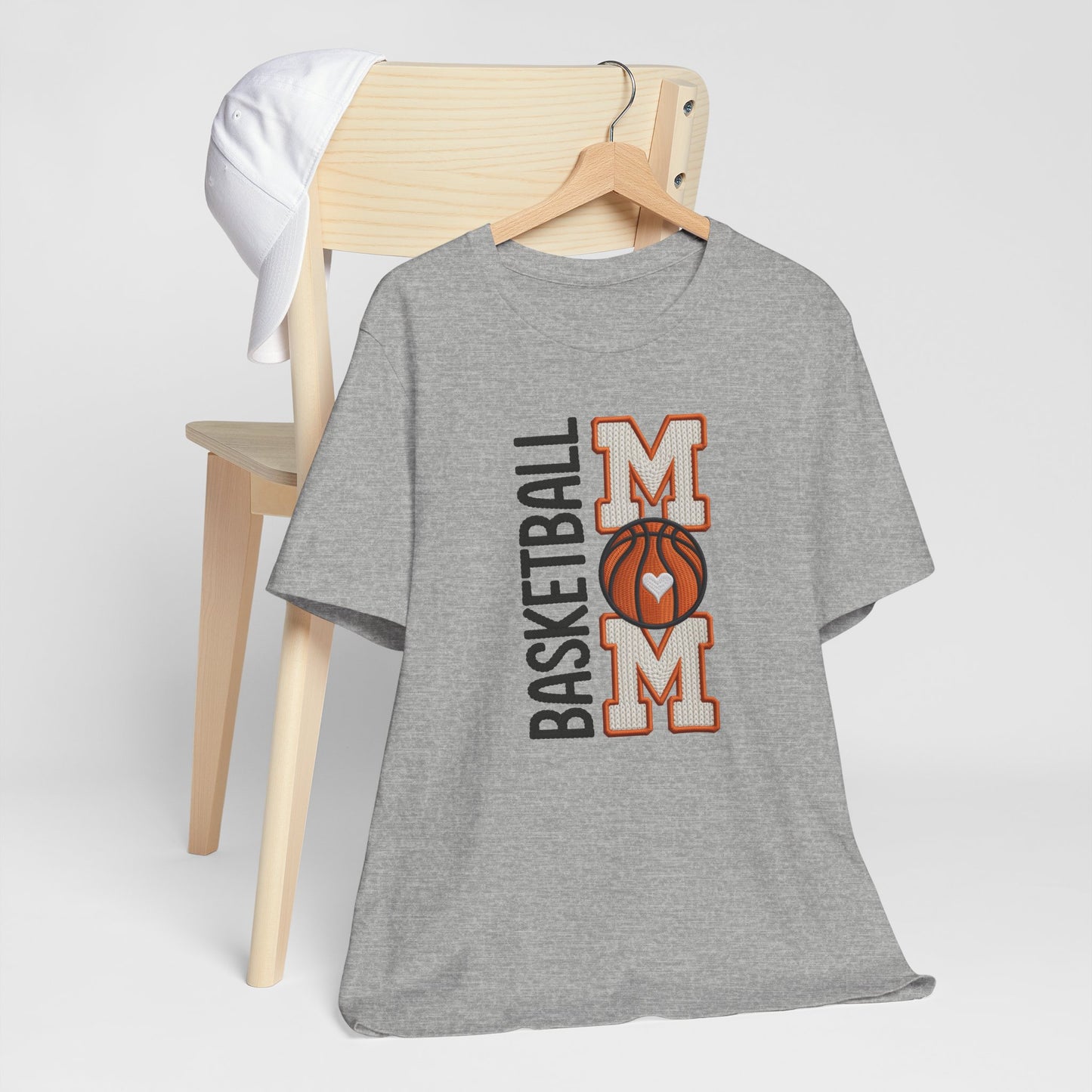 Basketball Mom Faux Embroidery T-Shirt – Game Day Sports Mom Tee