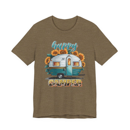 Happy Camper Sunflower Shirt – Cute Retro RV Camping Tee