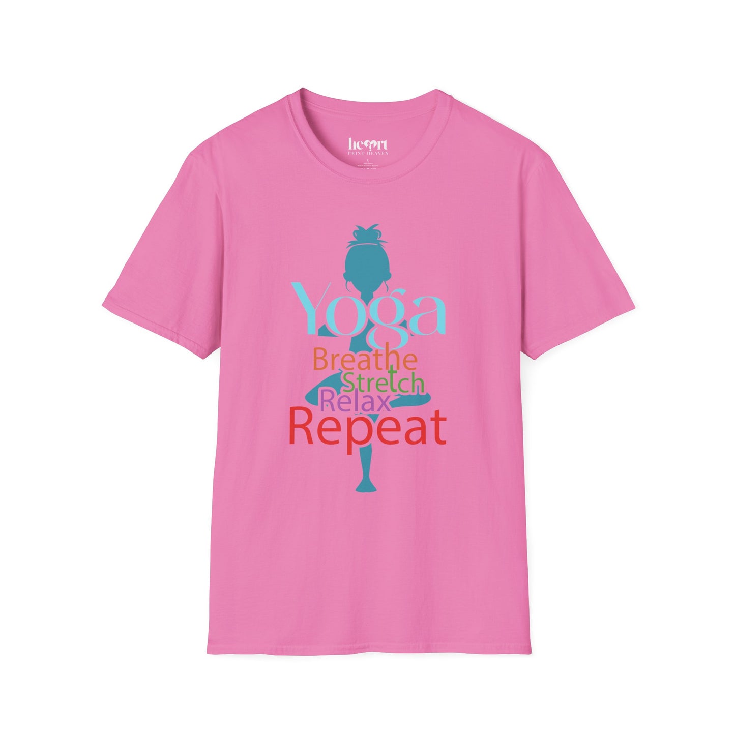 Breathe, Stretch, Relax, Repeat – Minimalist Yoga T-Shirt 🧘‍♀️✨