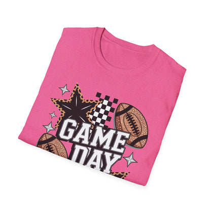 Game Day Leopard Football Tee – Women's & Men's Football Graphic T-Shirt