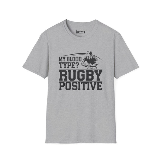 My Blood Type? Rugby Positive Version 3 T-Shirt 🏉 | Funny Rugby Enthusiast Tee