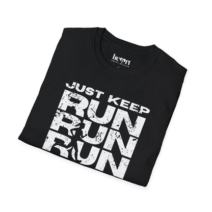 Just Keep Running Women's T-Shirt – Motivational Running Apparel for Active Women