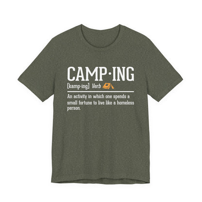 Funny Camping Definition Shirt – Sarcastic Outdoor Tee