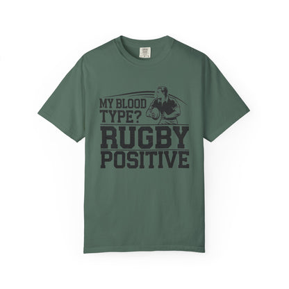 My Blood Type? Rugby Positive Version 3 T-Shirt 🏉| Funny Rugby Enthusiast Tee