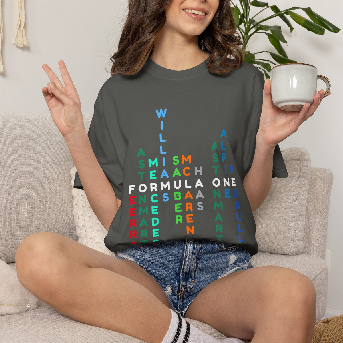 Formula 1 Teams T-Shirt – F1 Grid Word Art Racing Shirt for Motorsport Fans