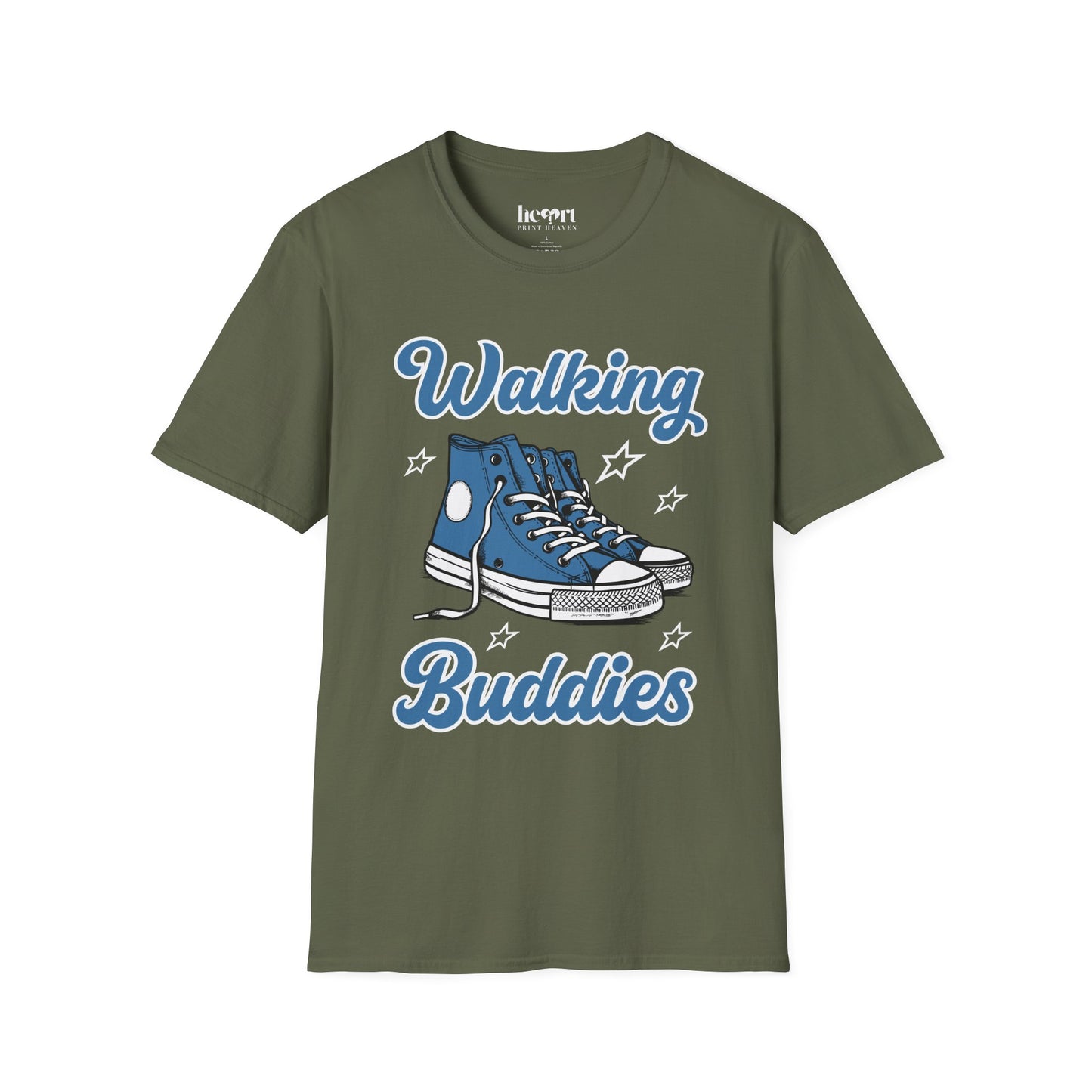 Walking Buddies Blue Shoes T-Shirt 👟🚶‍♀️ | Fun Fitness & Friendship Tee