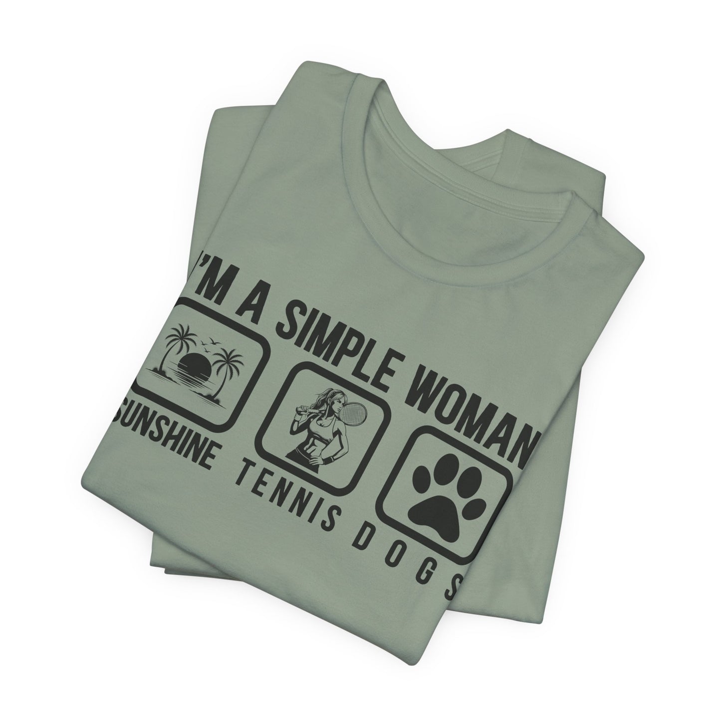 I'm a Simple Woman Sunshine, Tennis, Dogs T-Shirt