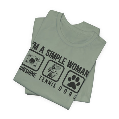 I'm a Simple Woman Sunshine, Tennis, Dogs T-Shirt