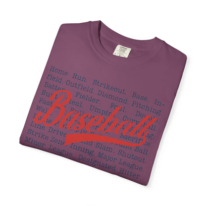 Baseball Terminology T-Shirt ⚾ | Vintage Script Baseball Words Graphic Tee