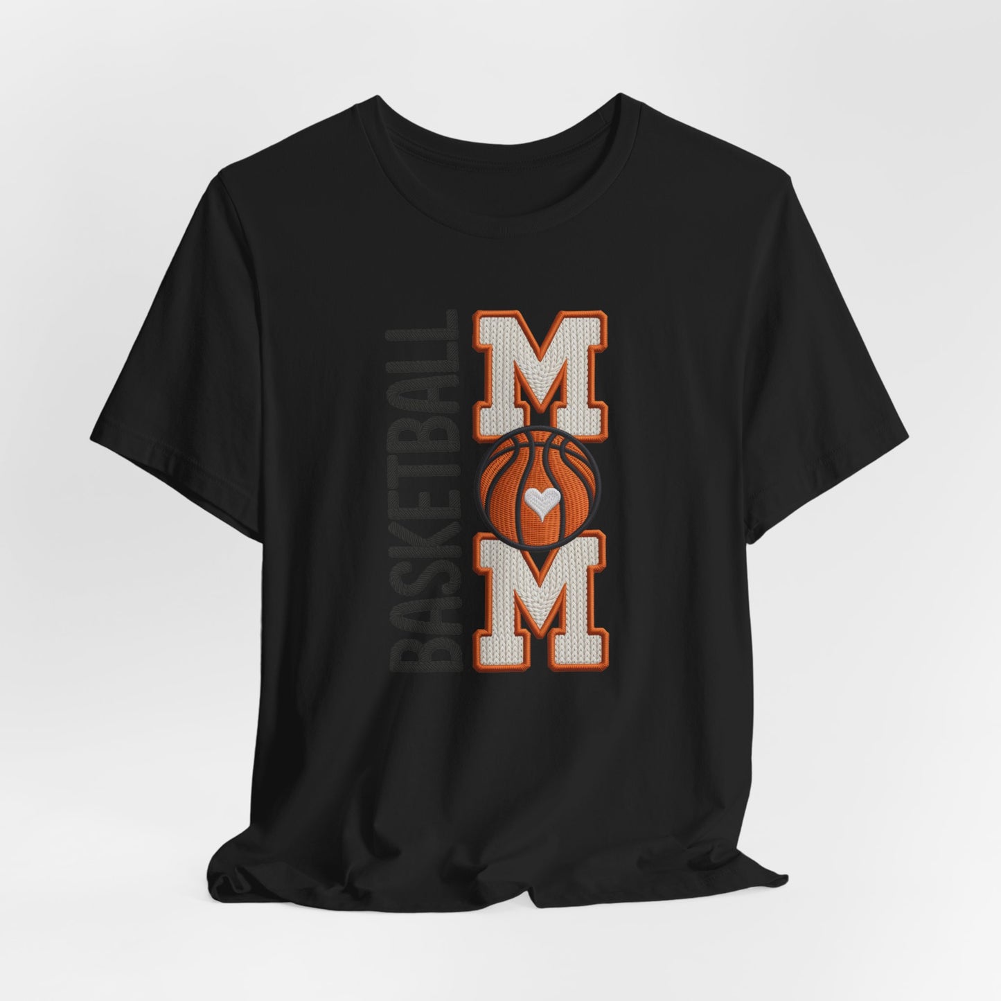 Basketball Mom Faux Embroidery T-Shirt – Game Day Sports Mom Tee