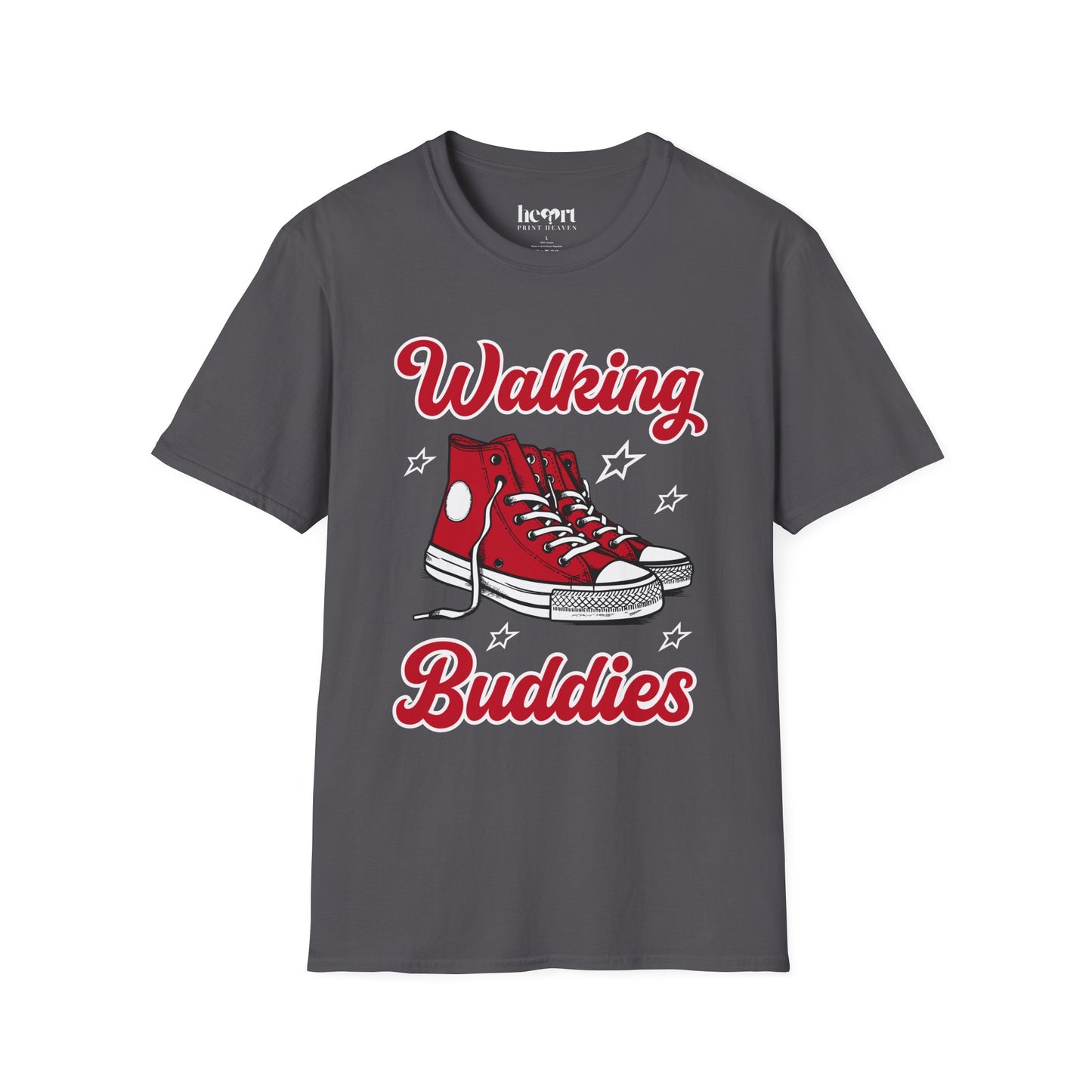 Walking Buddies T-Shirt 👟 | Red Shoes Design for Walking Partners & Friends