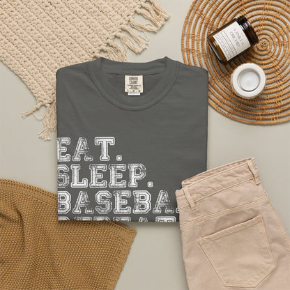 Eat Sleep Baseball Repeat T-Shirt ⚾ | Distressed Baseball Lover Graphic Tee