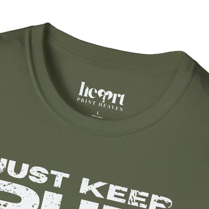 Just Keep Running Men's T-Shirt – Motivational Running Apparel for Active Men