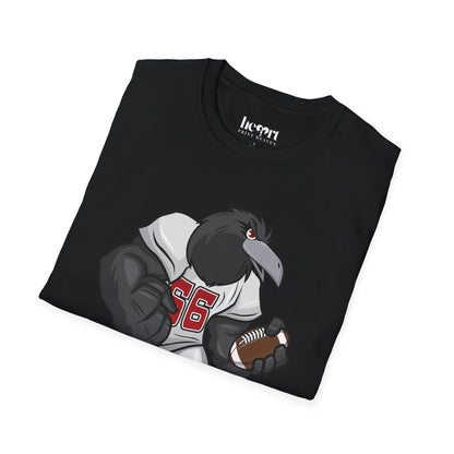 Black Crow Football Mascot T-Shirt – Fierce American Football Fan Apparel 🏈🦅