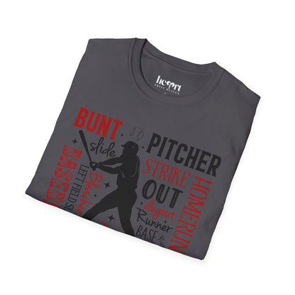 Sparkling Baseball Graphic T-Shirt – Glitter Sports Tee for Enthusiasts ✨⚾