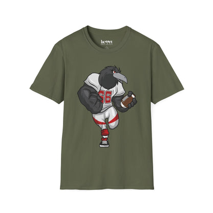 Black Crow Football Mascot T-Shirt – Fierce American Football Fan Apparel 🏈🦅