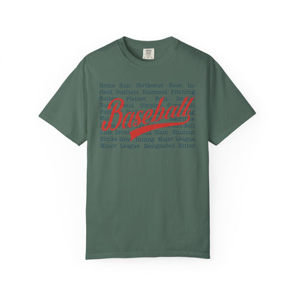 Baseball Terminology T-Shirt ⚾ | Vintage Script Baseball Words Graphic Tee