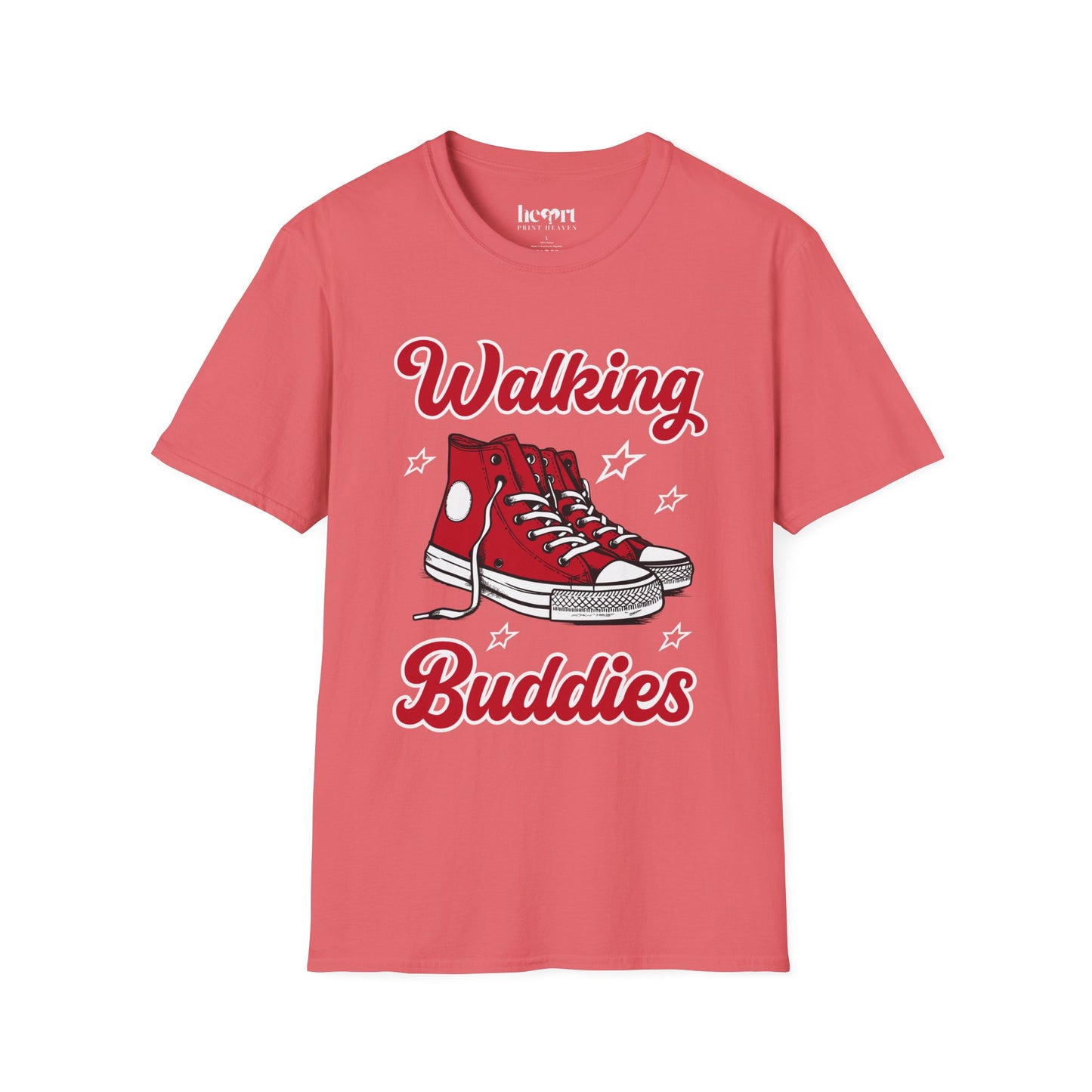Walking Buddies T-Shirt 👟 | Red Shoes Design for Walking Partners & Friends