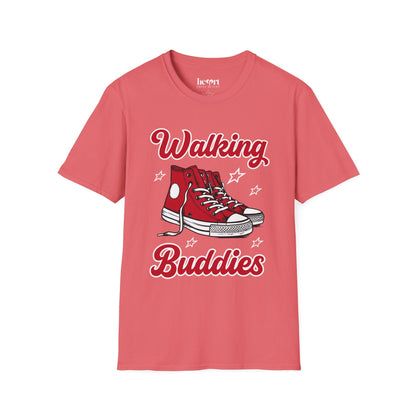 Walking Buddies T-Shirt 👟 | Red Shoes Design for Walking Partners & Friends