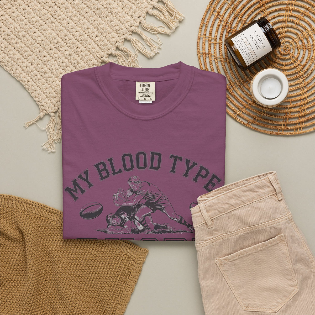 My Blood Type? Rugby Positive Version 2 T-Shirt 🏉 | Funny Rugby Enthusiast Tee