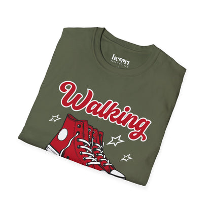 Walking Buddies T-Shirt 👟 | Red Shoes Design for Walking Partners & Friends