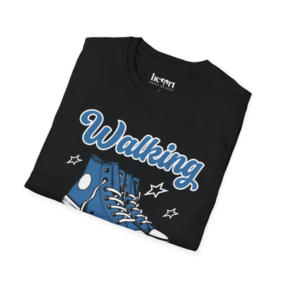 Walking Buddies Blue Shoes T-Shirt 👟🚶‍♀️ | Fun Fitness & Friendship Tee