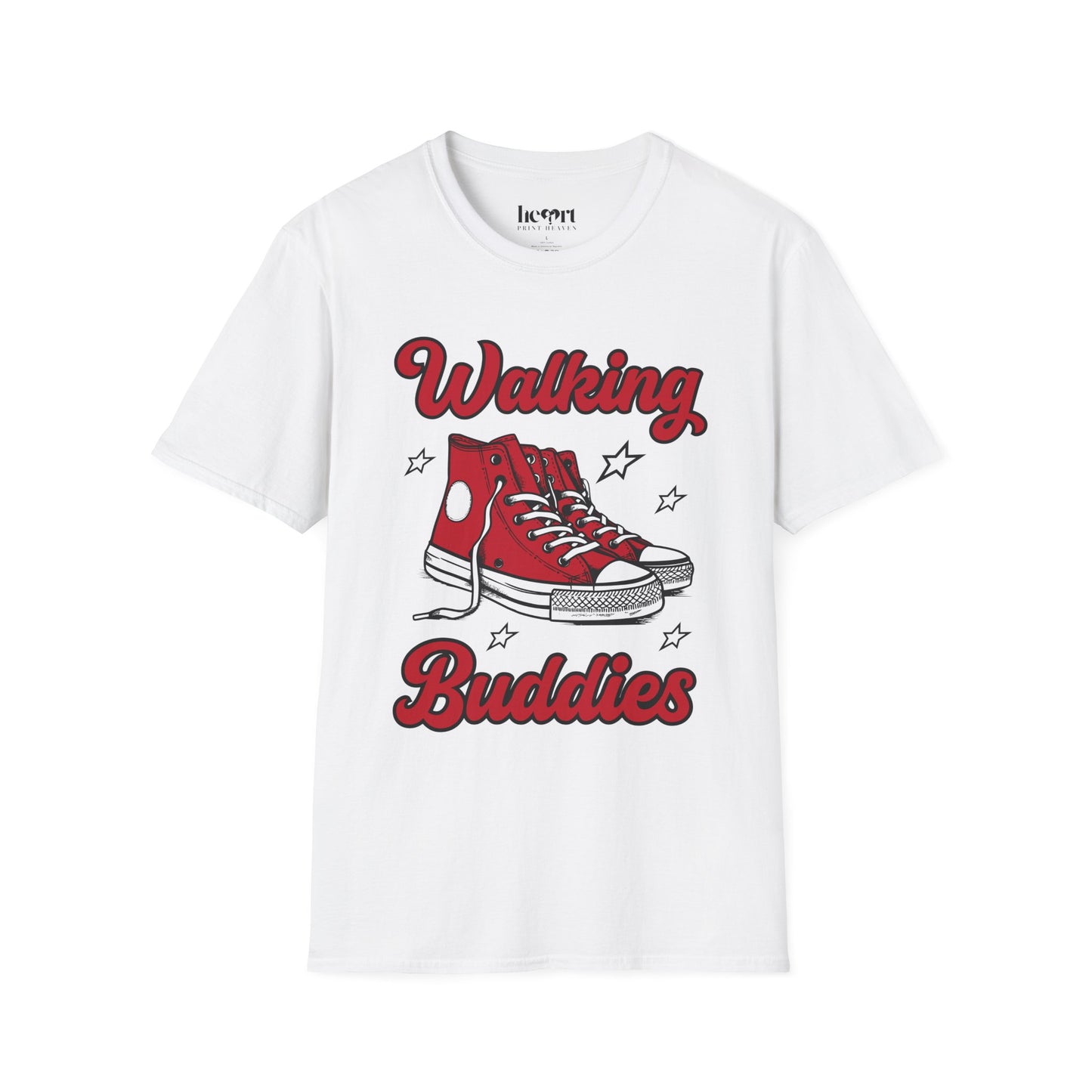 Walking Buddies T-Shirt 👟 | Red Shoes Design for Walking Partners & Friends
