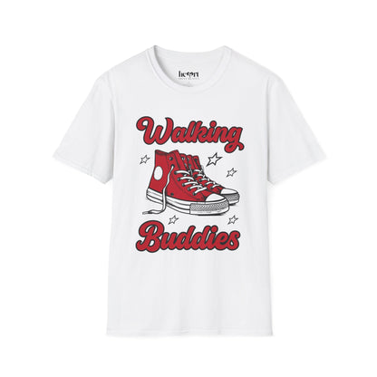 Walking Buddies T-Shirt 👟 | Red Shoes Design for Walking Partners & Friends