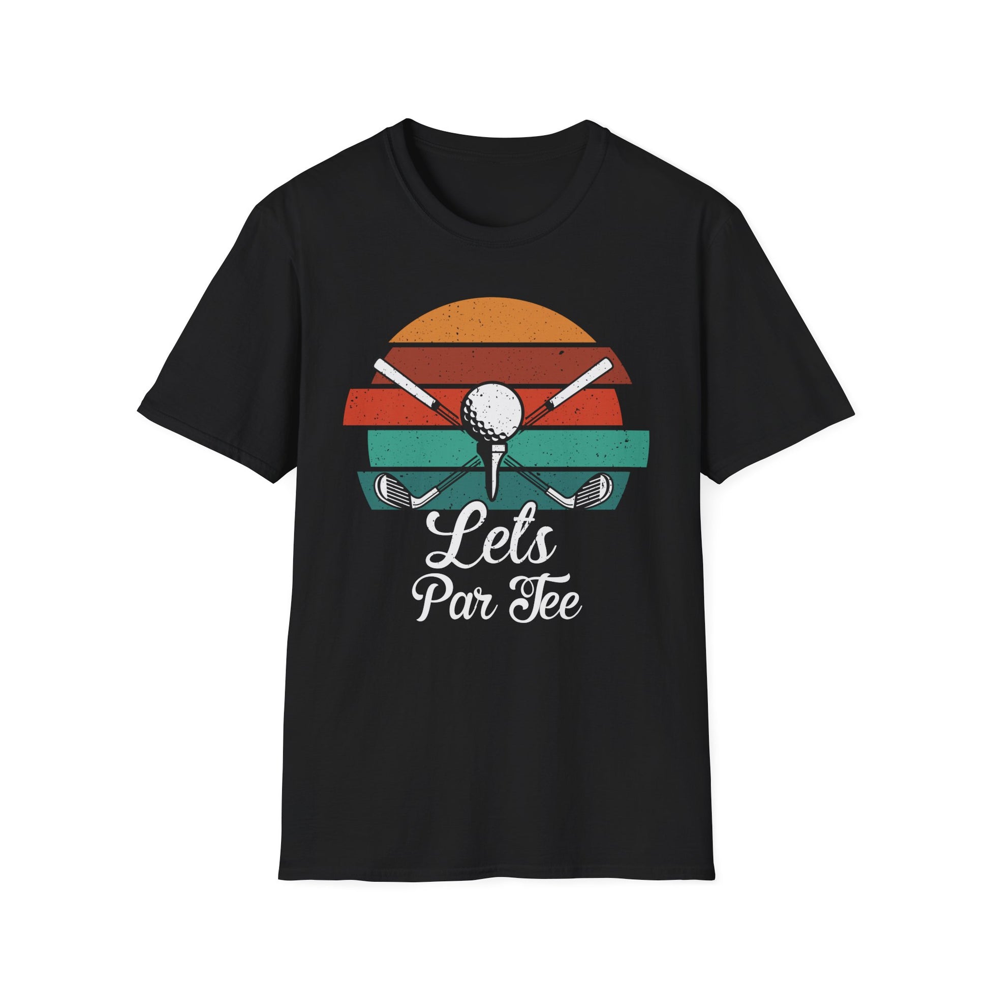 Let’s Par-tee Golf Tee – Funny golf party sports graphic T-shirt in Black