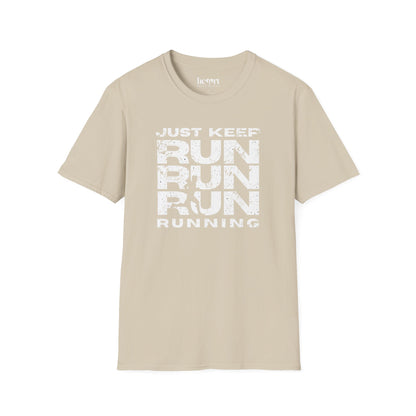 Just Keep Running Men's T-Shirt – Motivational Running Apparel for Active Men
