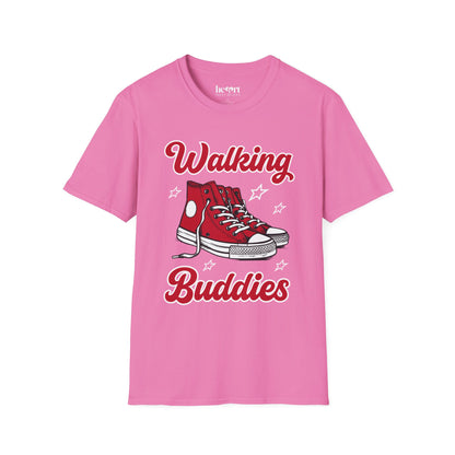 Walking Buddies T-Shirt 👟 | Red Shoes Design for Walking Partners & Friends