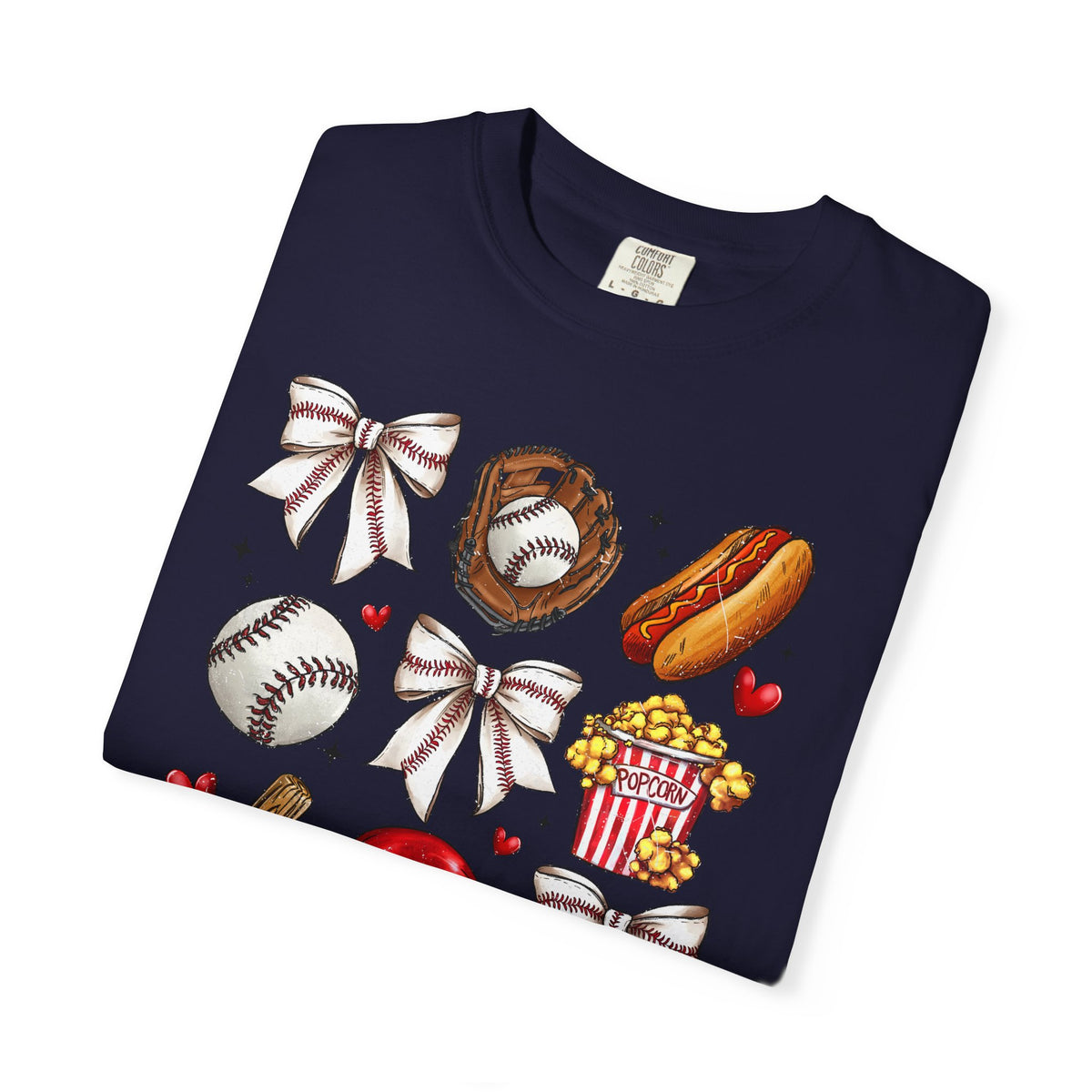 Baseball Bows & Sparkle T-Shirt | Cute Baseball Mom Collage Graphic Tee