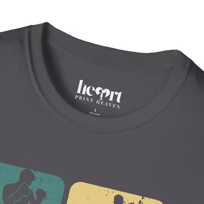 Dynamic Boxing Collage T-Shirt – Unique Graphic Tee for Boxing Enthusiasts 🥊