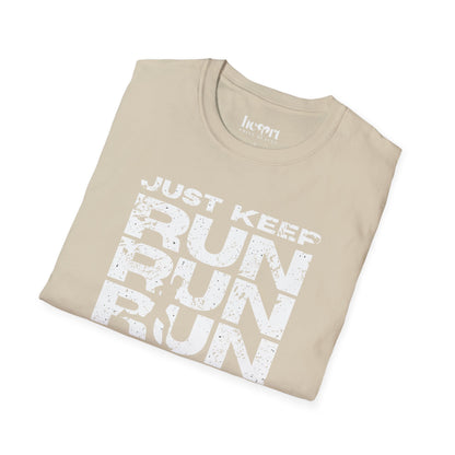 Just Keep Running Men's T-Shirt – Motivational Running Apparel for Active Men