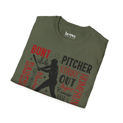 Sparkling Baseball Graphic T-Shirt – Glitter Sports Tee for Enthusiasts ✨⚾
