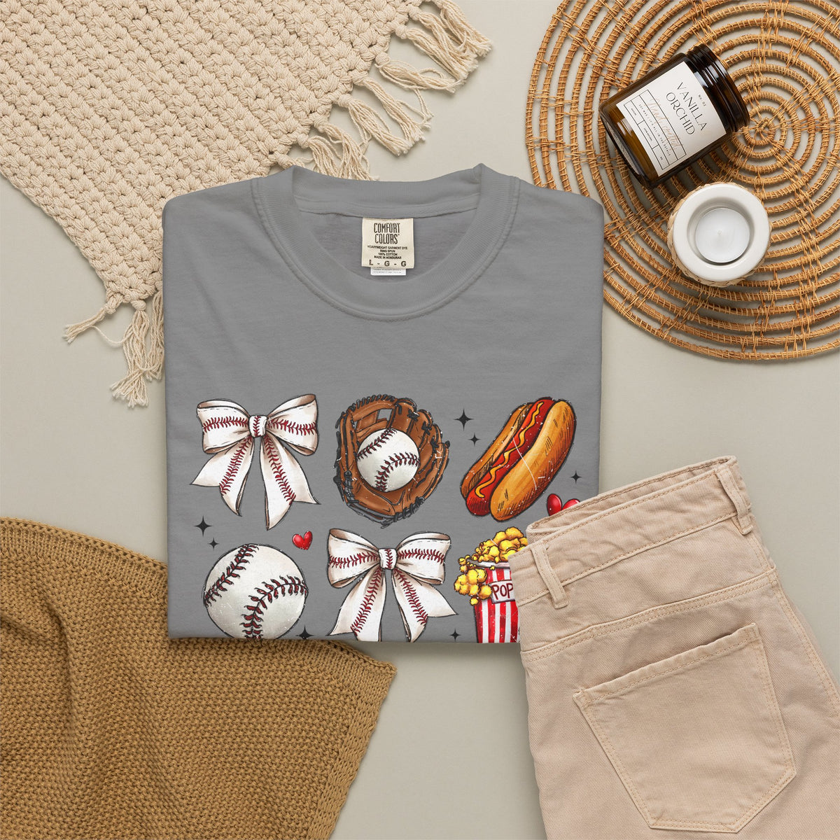 Baseball Bows & Sparkle T-Shirt | Cute Baseball Mom Collage Graphic Tee