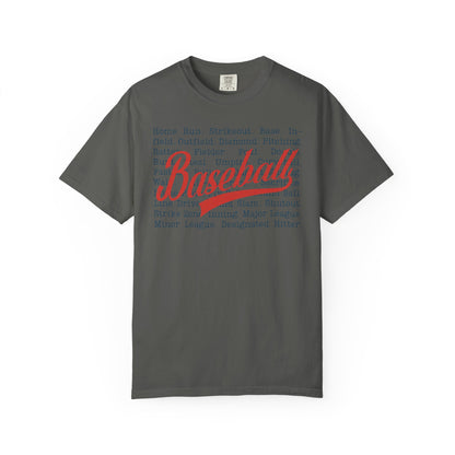 Baseball Terminology T-Shirt ⚾ | Vintage Script Baseball Words Graphic Tee