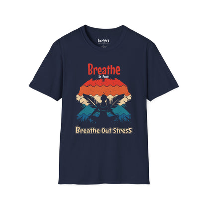 Breathe In Peace Breathe Out Stress T-Shirt – Yoga & Mindfulness Tee for Relaxation 🌿