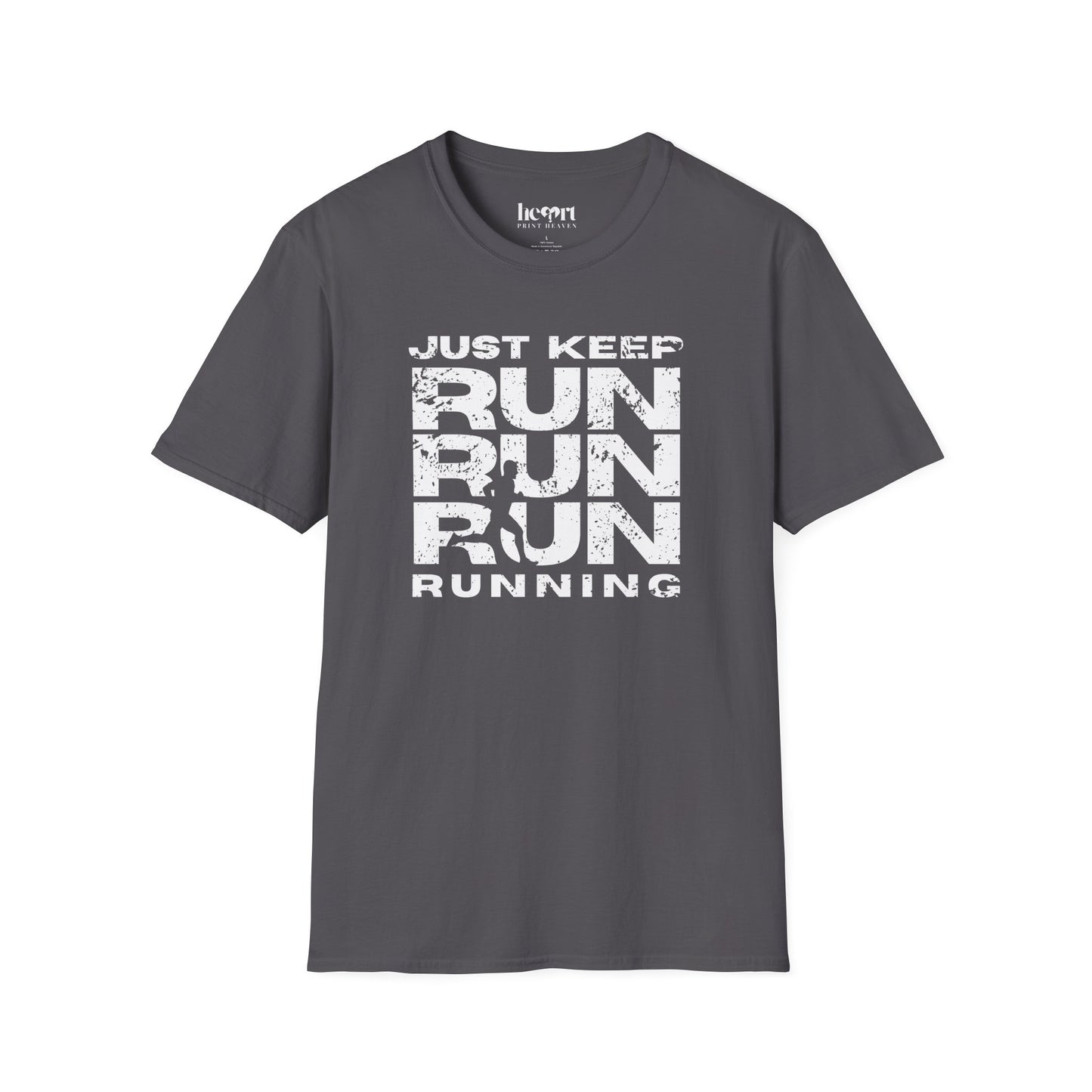 Just Keep Running Men's T-Shirt – Motivational Running Apparel for Active Men