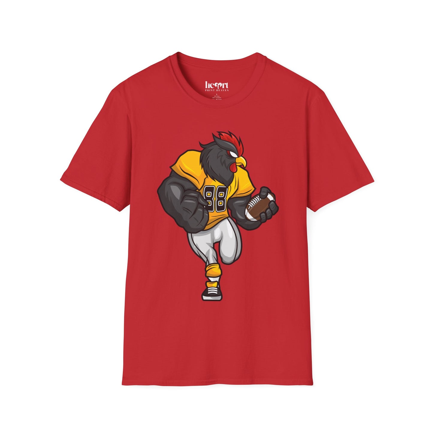 Black Rooster American Football Mascot T-Shirt – Bold Sports Tee for Fans and Teams 🏈
