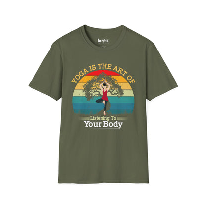 Yoga Is the Art of Listening to Your Body – Inspirational Yoga T-Shirt 🧘✨
