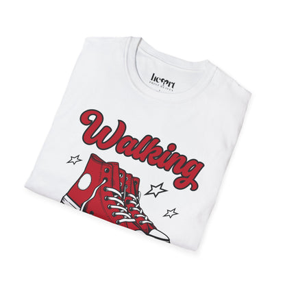 Walking Buddies T-Shirt 👟 | Red Shoes Design for Walking Partners & Friends