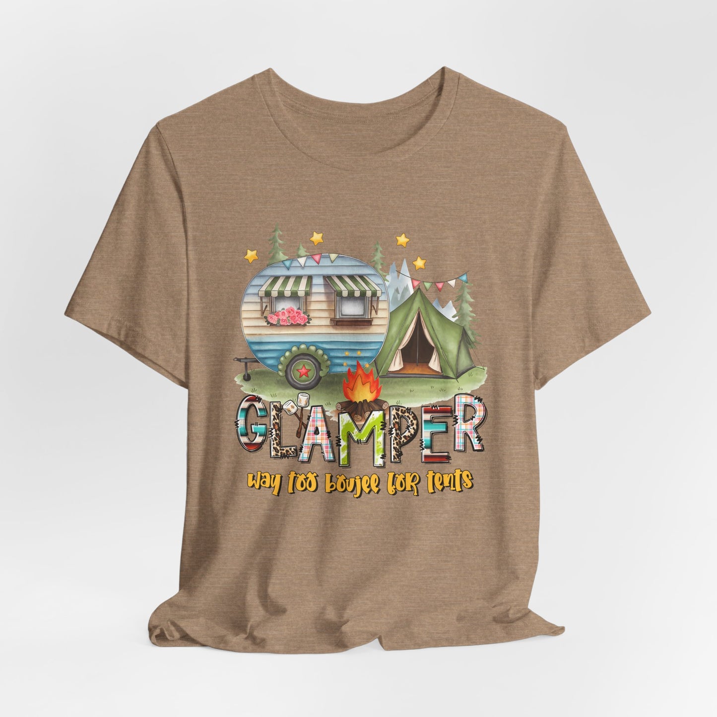 Glamper Way too Boujee for Tents T-shirt