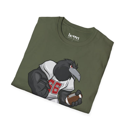 Black Crow Football Mascot T-Shirt – Fierce American Football Fan Apparel 🏈🦅