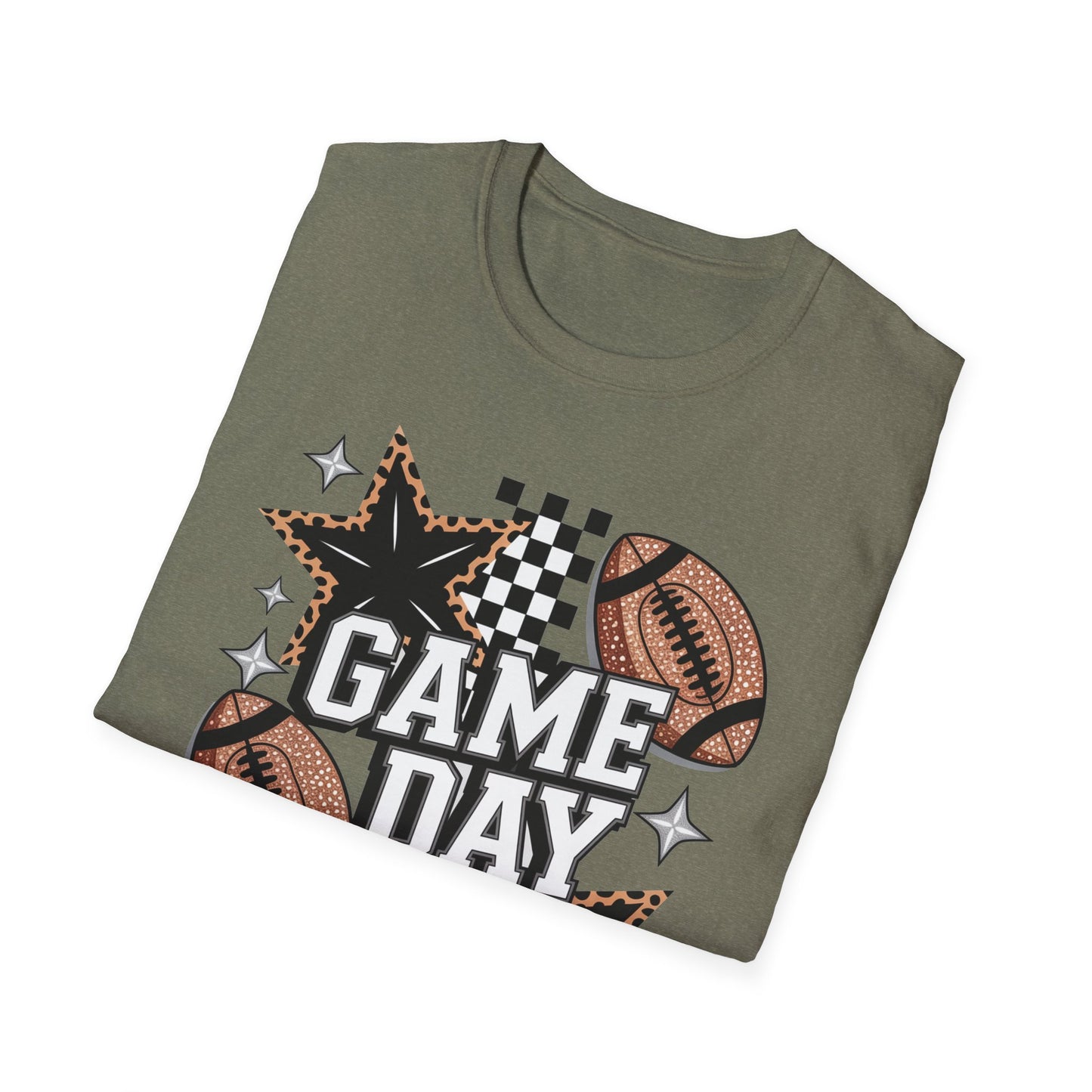 Game Day Leopard Football Tee – Women's & Men's Football Graphic T-Shirt