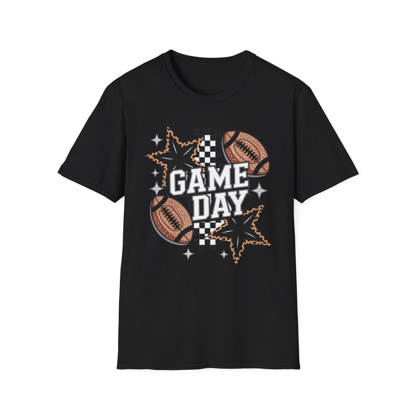 Game Day Leopard Football Tee – Women's & Men's Football Graphic T-Shirt