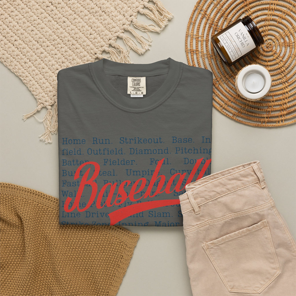 Baseball Terminology T-Shirt ⚾ | Vintage Script Baseball Words Graphic Tee